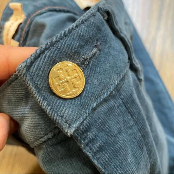 Tory Burch  “Super Skinny Jean” Corduroy Pants in Teal size 26 - Picture 4 of 8